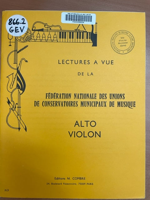 Lectures à vue de la Fédération des Conservatoires municipaux: Alto et violon