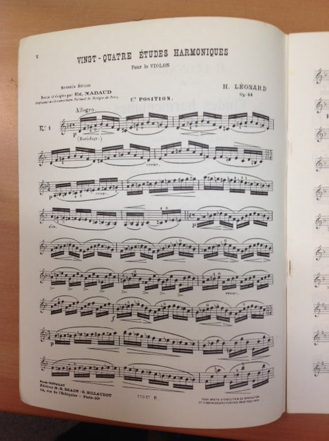 Hubert Léonard 24 Etudes harmoniques partition pour violon