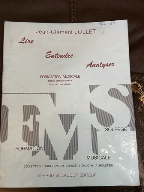 Lire Entendre Analyser Vol 3 LIVRE DU PROFESSEUR Jean-Clément Jollet