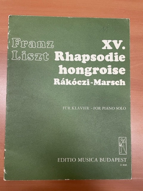 Liszt Franz XVe rhapsodie hongroise partition piano