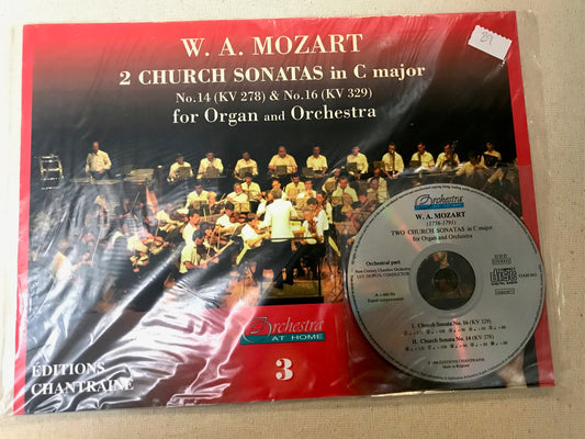 Mozart 2 Church sonatas pour orgue en do Majeur n°14 KV 278 et n°16 KV 329 partition et CD