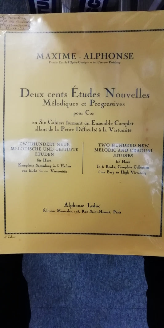 Maxime Alphonse Deux cents études pour cor nouvelles mélodiques et progressives, 4e cahier