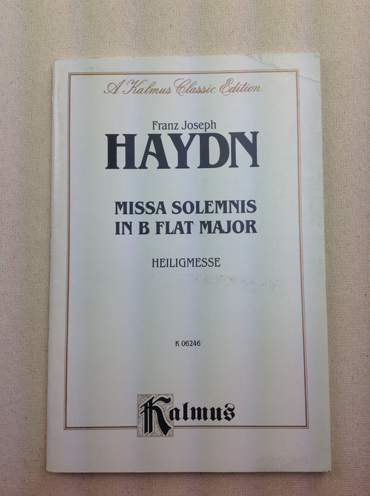 Haydn Joseph Missa Solemnis in B flat major - Heiligmesse partition pour voix et piano