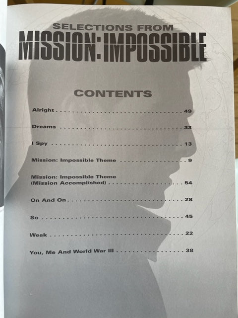 Songbook Selections from Mission impossible partition piano voix guitare