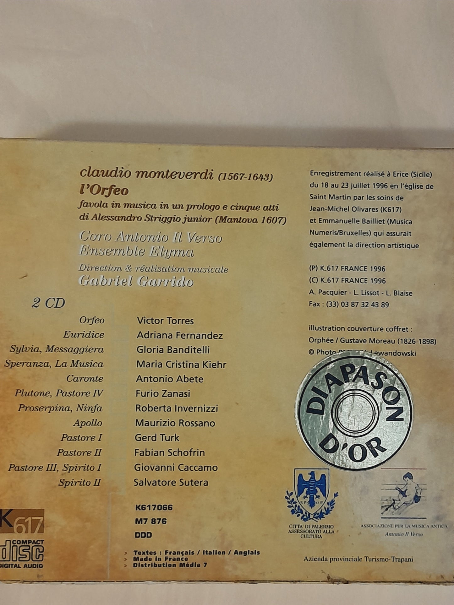 CD Claudio Monteverdi L'Orfeo - Favola in musica (2 CD)