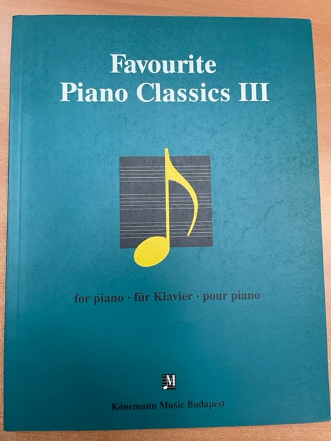 Partition Favorite piano classics vol 3 recueil pour piano