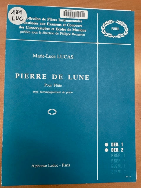 Marie-Luce Lucas Pierre de lune partition pour flute et piano