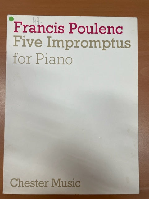 Poulenc Francis 5 impromptus partition piano