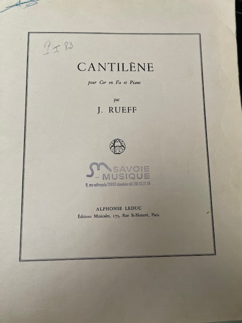 Jeanine Rueff Cantilène  partition pour cor en fa et piano