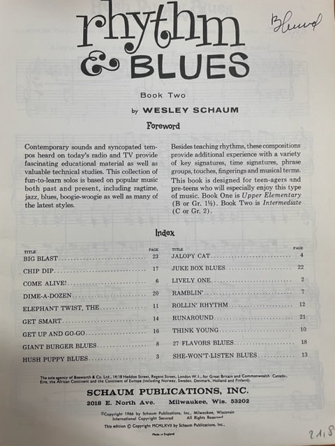 Schaum Wesley Rhythm and blues vol 2 partition piano