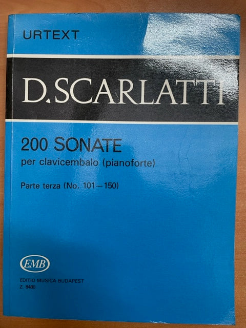 Scarlatti 200 sonates, volume 3: de n° 101 à 150 partition piano