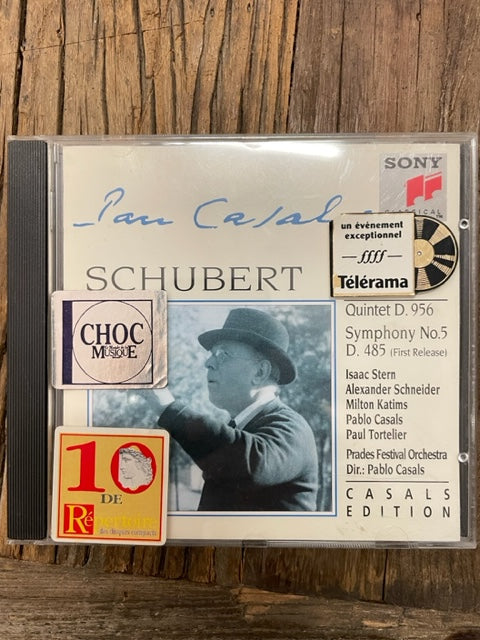 Cd Schubert Quintette opus 163 Symphonie n°5 collection Pablo Casals