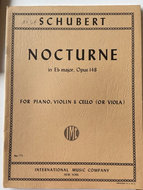 Franz Schubert Nocturne en mib majeur opus 148 pour piano violon violoncelle