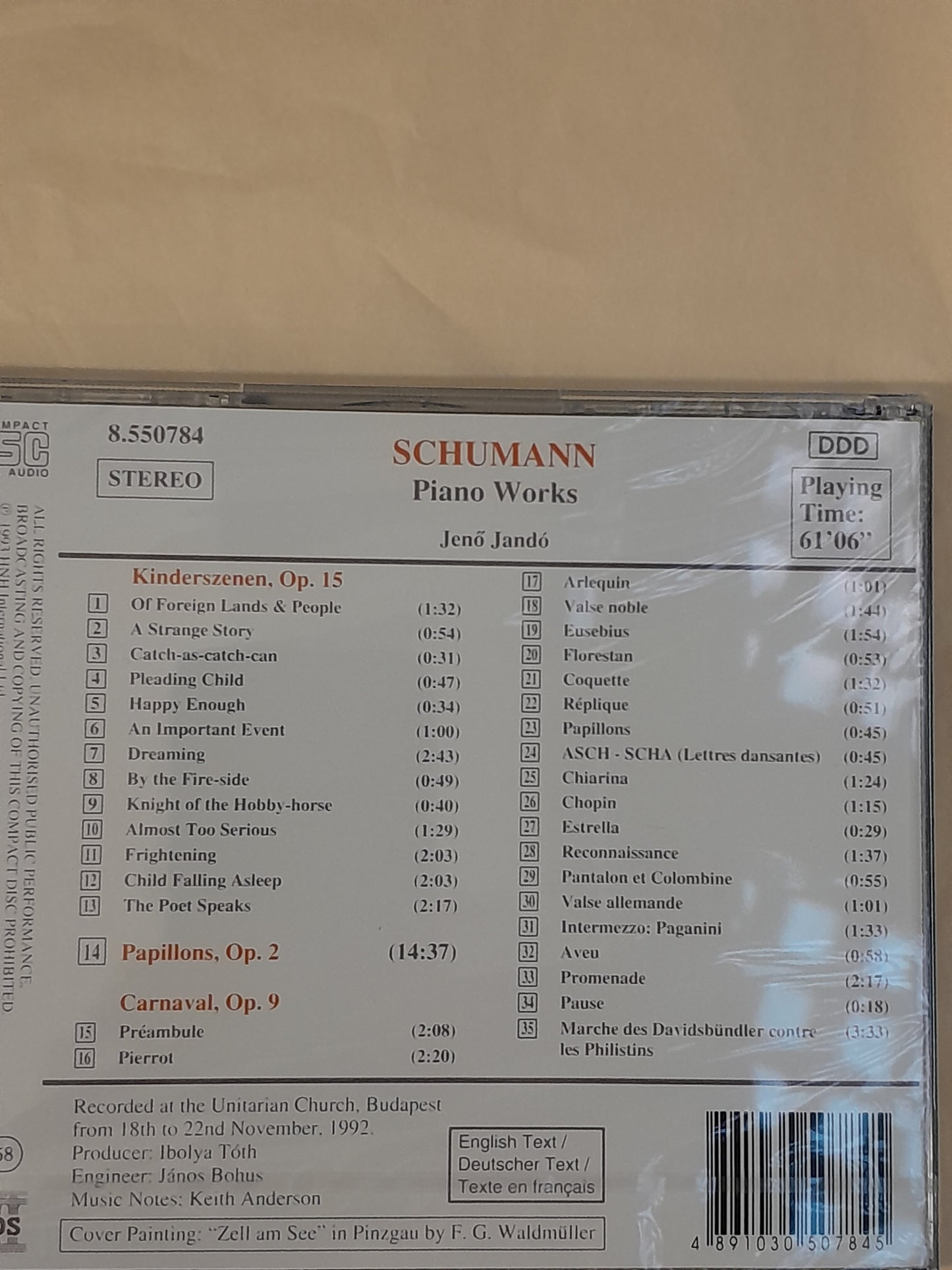 CD Robert Schumann Piano works : Scènes d'enfants, Papillons, Carnaval