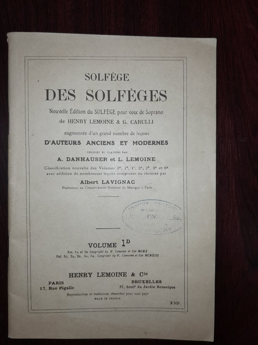 Albert Lavignac Solfège des solfèges volume 1D