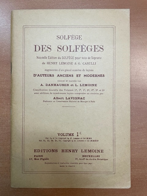 Lavignac Albert Solfège des solfèges volume 1C