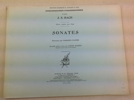 J.S. Bach Sonates partition pour orgue révision G.Fauré