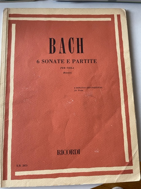 J.S. Bach 6 sonates et partitas partition pour alto