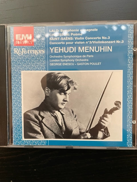 CD Yehudi Menuhin au violon Lalo Symphonie espagnole - Poème de Chausson - Saint-Saens concerto n°3 pour Violon