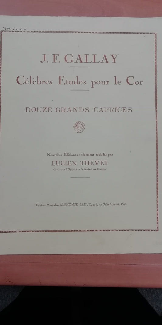 Gallay J. Célèbres études partition pour le cor seul - 12 grands caprices